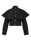 Ulla Johnson The Agata Cape Denim Jacket In Black