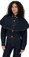 Ulla Johnson The Agata Denim Cape Jacket Tigris In Blue