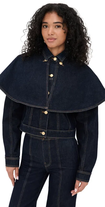 Ulla Johnson The Agata Denim Cape Jacket Tigris In Blue