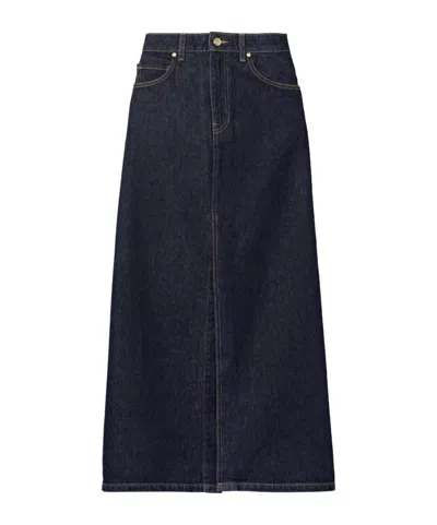 Ulla Johnson The Anais Denim Maxi Skirt In Blue