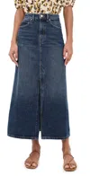 Ulla Johnson The Anais Denim Mid Rise Maxi Skirt Nile In Blue