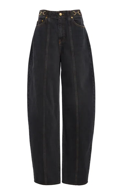 Ulla Johnson The Axel High-rise Denim Barrel Jeans In Animal Print