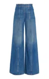 Ulla Johnson The Bianca Wide Leg Jean In Danube In Blue