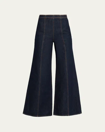 Ulla Johnson The Bianca Front-seam Wide-leg Jeans In Black