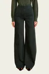 Ulla Johnson Bianca High-rise Cotton Wide-leg Pants In Green