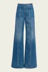 Ulla Johnson The Bianca Wide Leg Jean In Danube In Blue