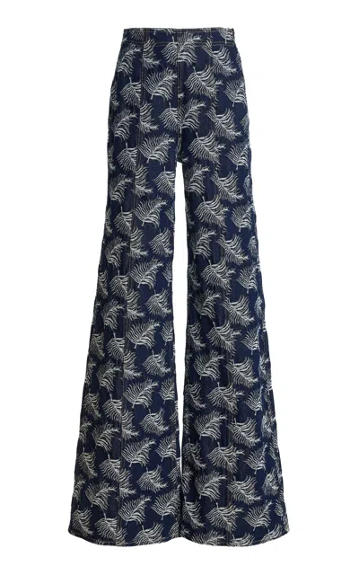 Ulla Johnson The Bobbi Jacquard Denim Straight-leg Jeans In Blue