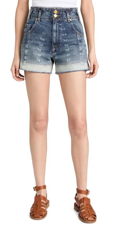 Ulla Johnson The Charlotte Shorts Etched Arashi Wash In Blue