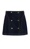 Ulla Johnson The Clara Cotton Denim Mini Skirt In Dark Wash