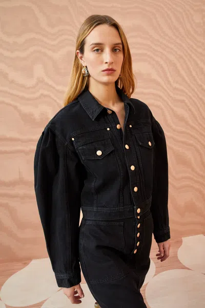 Ulla Johnson Women's Cosette Cotton Denim Jacket In Noir Wash