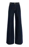Ulla Johnson The Delphine High Rise Cotton Jeans In Dark Wash