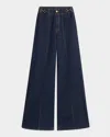 Ulla Johnson The Delphine Embellished High-rise Flared Jeans In Blue