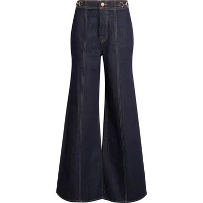 Ulla Johnson The Delphine High Waist Wide Leg Jeans In Blue