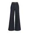 Ulla Johnson The Delphine Embellished High-rise Flared Jeans In Blue