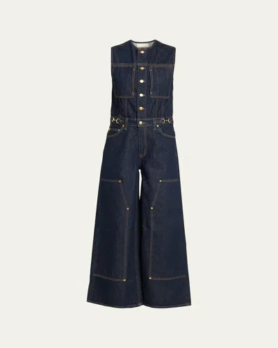 Ulla Johnson The Esme Denim Wide-leg Jumpsuit In Multi