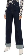 Ulla Johnson The Genevieve Topstitched Wide-leg Denim Jeans In Tigris