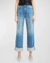 Ulla Johnson The Genevieve Pintuck Wide-leg Denim Jeans In Danube Medium Ind