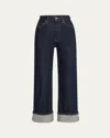Ulla Johnson The Genevieve Topstitched Wide-leg Denim Jeans In Tigris