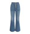 Ulla Johnson Lou Button Fly High-waisted Flared Jeans In Blue