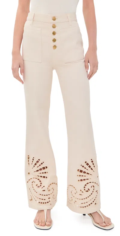 Ulla Johnson The Lou Eyelet Jeans Cowrie