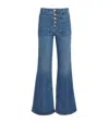 Ulla Johnson Lou Button Fly High-waisted Flared Jeans In Blue
