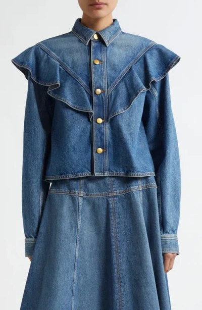 ULLA JOHNSON ULLA JOHNSON THE MATHILDE DENIM BUTTON-UP SHIRT