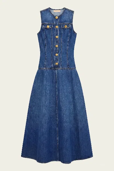 Ulla Johnson The Odella Denim Dress In Nile In Blue