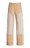 Ulla Johnson The Olympia Rigid Mid-rise Cargo Jeans In Khaki