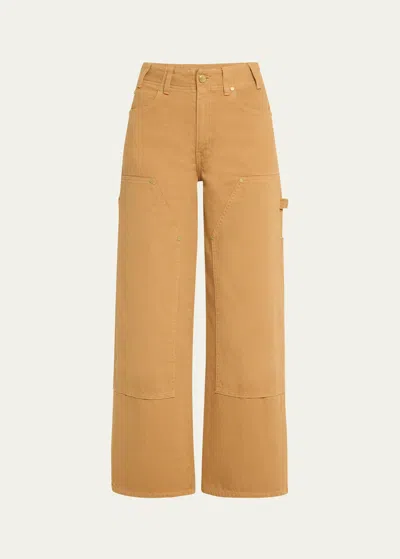 Ulla Johnson The Olympia Wide-leg Denim Jeans In Brown