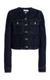 Ulla Johnson The Sabine Cropped Denim Jacket In Navy