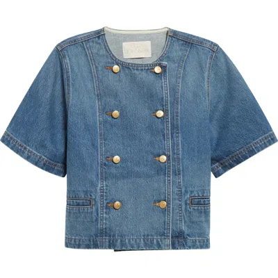 Ulla Johnson The Serge Short Sleeve Jacket In Danube In Blue