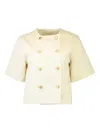 Ulla Johnson The Serge Short Sleeve Jacket In Birch In Yellow
