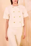 Ulla Johnson The Serge Short Sleeve Jacket In Birch
