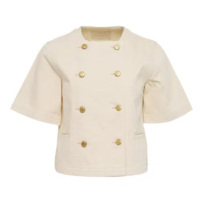 Ulla Johnson The Serge Short Sleeve Jacket In Neutral