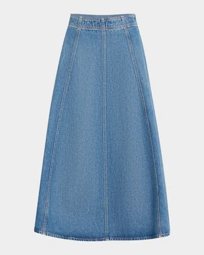 ULLA JOHNSON THE UMA DENIM MIDI SKIRT