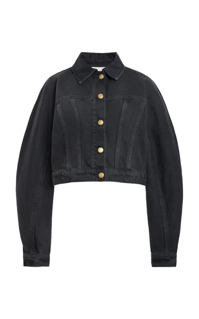 Ulla Johnson The Val Crop Denim Jacket In Black