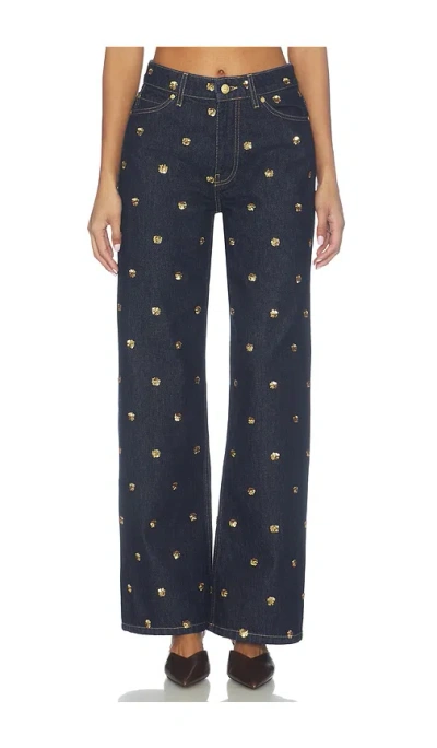 Ulla Johnson The Willow Embellished Wide Leg Jean In Embellished Tigris