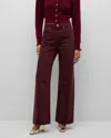 Ulla Johnson Willow Rigid Cuffed Wide-leg Jeans In Claret
