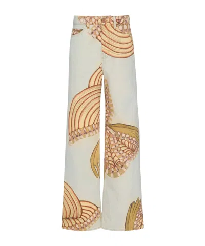 Ulla Johnson The Willow Wide Leg Jean In Neutral