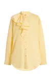 Ulla Johnson Thea Ruffled Cotton Blouse In Yellow
