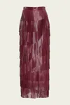 Ulla Johnson Therese Fringed Leather Midi Skirt