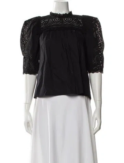 Pre-owned Ulla Johnson Three-quarter Sleeve Blouse In Black