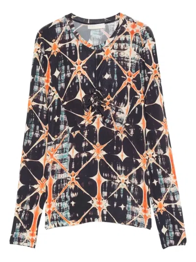 ULLA JOHNSON TIE-DYE FITTED TOP