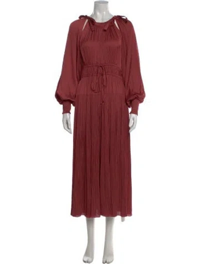 Pre-owned Ulla Johnson Tie Neck Long Dress In Pink