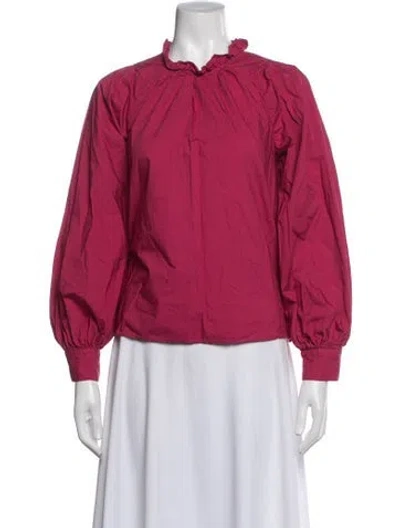 Pre-owned Ulla Johnson Tie Neck Long Sleeve Blouse In Pink