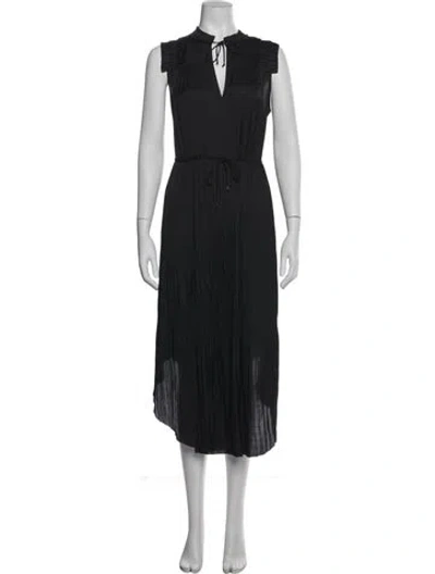 Pre-owned Ulla Johnson Tie Neck Midi Length Dress In Blue