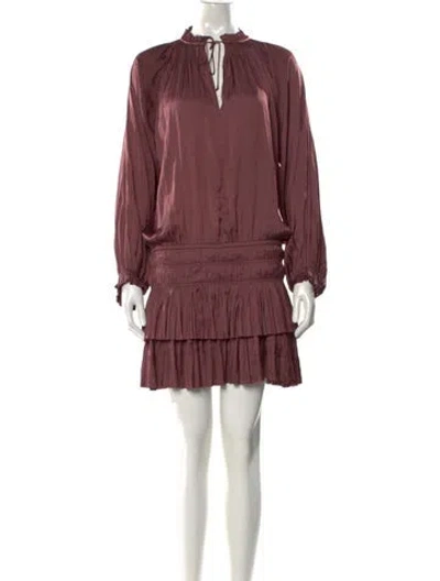 Pre-owned Ulla Johnson Tie Neck Mini Dress In Neutral