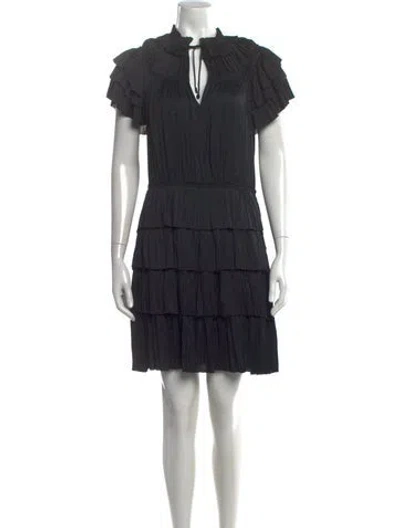 Pre-owned Ulla Johnson Tie Neck Mini Dress W/ Tags In Black