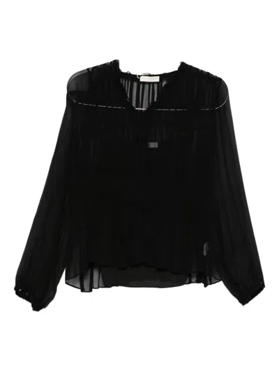 Ulla Johnson Tie-neck Ruffled Blouse In Black