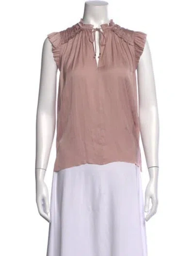 Pre-owned Ulla Johnson Tie Neck Sleeveless Blouse In Neutrals